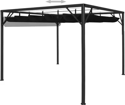 Obrázek produktu pro vidaXL Zahradní pavilon s výsuvnou střechou 3×3 m antracitový