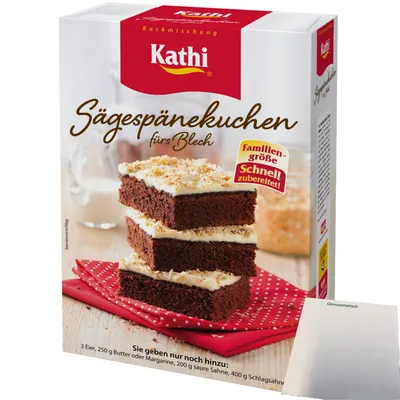 Produktbild von Kathi Backmischung Sägespänekuchen fürs Blech (680g Packung) + usy Block