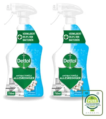 Produktbild von 2 x Dettol Allesreiniger Spray Katoenfris - Antibakteriell - 750 ml - Großpackung - 2 Stücke