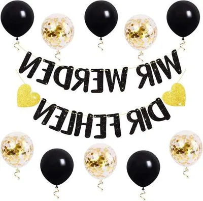 Produktbild von Pensioen Feestdekoration mit Ballons, gold silber