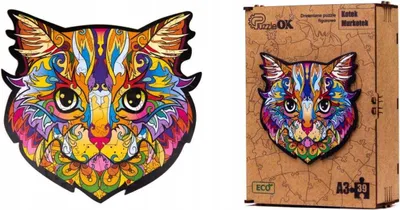 Produktbild von Holzpuzzle Buntes Katzenpuzzle Pua3-02724