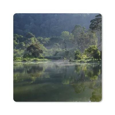 Produktbild von MuchoWow® Mauspad Mousepad Erstaunliche Spiegelung eines tropischen Regenwaldes in einem See in Jakarta 20x20 cm - Mousepads - Maus Mat - Pad - Mausunterlage - Desk Mat - Bureauartikeln