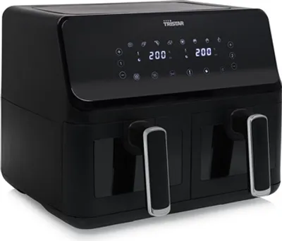 Obrázok produktu pre Tristar FR-9040 Dvojitá fritéza 2700 W Funkcia horúceho vzduchu, funkcia časovača, nepriľnavý povrch, predvoľba teploty Čierna (FR-9040)