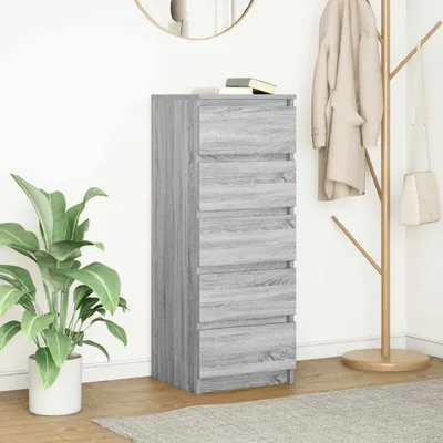 Obrázek produktu pro vidaXL Příborník se zásuvkami Grey Sonoma 37,5x35x99cm Materiál na bázi dřeva