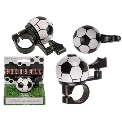 Produktbild von Fahrradklingel mit Fußball-Design und Fußballschuh-Auslöser, ca. 4 cm Durchmesser