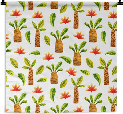 Produktbild von MuchoWow® Wandteppich Wandbehang Dschungel - Blätter - Palme 150x150 cm Tapisserie Dekoration Wandtuch - Wohnaccessoires - Modernes