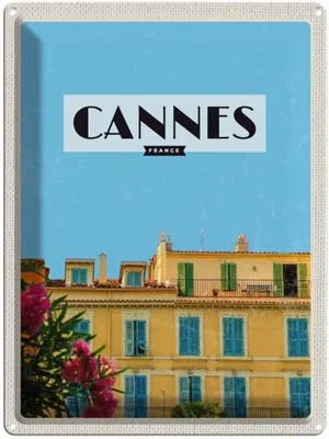 Produktbild von vianmo Blechschild 40x30 cm Cannes France Frankreich Tourismus Bildmotiv Reisemotiv Abenteuer Reisen Europa Urlaub