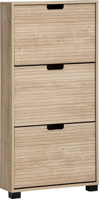 Produktbild von Flur Schuhkipper in Eiche 60 cm breit, 3 Klappen - ELURU-80