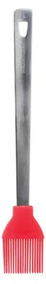 Silikon-Backpinsel, Edelstahlgriff, beidseitig, bis 300 °C, rot