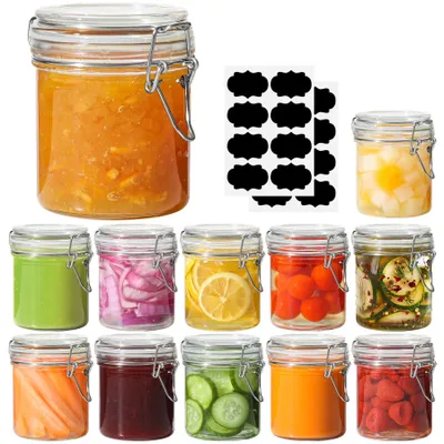 Produktbild von Set aus 12 luftdichten Glasbehältern mit Deckel