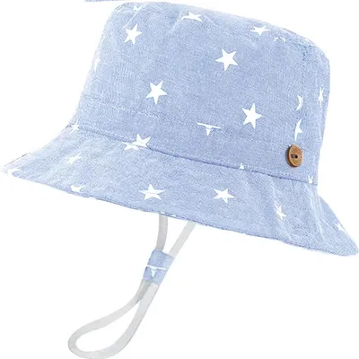 Produktbild von Sonnenhut Kinder 1-8 Jahre Jungen Mädchen Hellblau Baumwolle Mesh