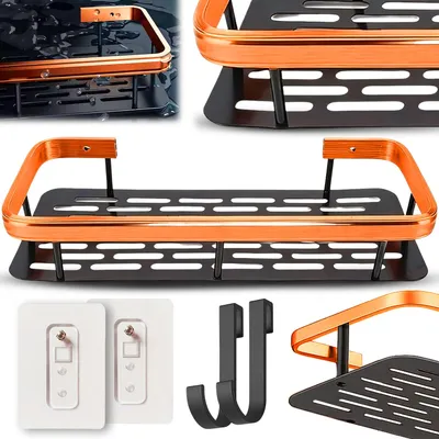 Zdjęcie produktu dla Półka łazienkowa Heckermann Czarno Złota 30cm