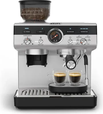 Produktbild von Krups XP801T Precision Espressomaschine, schwarz/silber