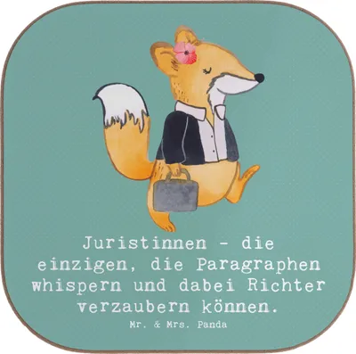 Produktbild von Mr. & Mrs. Panda Tassen Untersetzer Juristin Zauber - Meeresbrise - Geschenk, personalisierte Geschenke, Gerichtsverfahren, Tischuntersetzer, Berufspassion, Berufsalltag