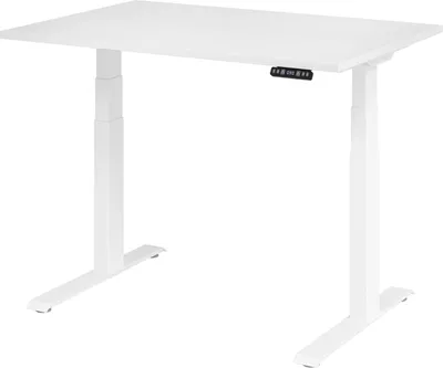 Zdjęcie produktu dla Biurko z regulacją wysokości XDKB | 2-silniki | 120 - 180 cm | elektryczne, rozmiar blatu:120 x 80 cm, kolor blatu:biały, kolor ramy:biały