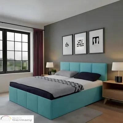 Produktbild von Polsterbett Dalas Blau 160 x 200 x 40 cm Stauraum Ohne Matratze und Lattenrost, KI-generiertes Bild