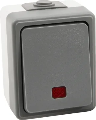 Produktbild von Feuchtraum Orientierungs-Schalter McPower "Secure", 250V/10A, IP44, AP, grau