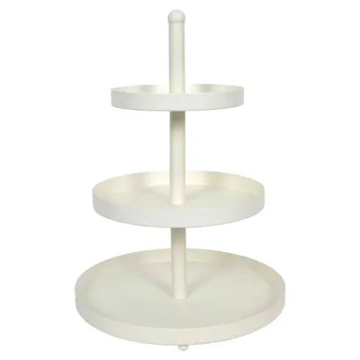 Produktbild von Etagere - weis - Metall - 3-lagig - 30 x 55 cm - Snacks/hoher Tee