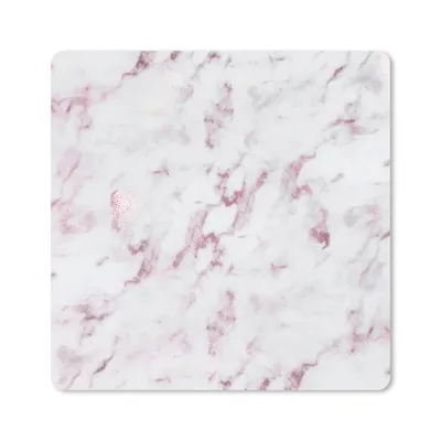 Produktbild von MuchoWow® Mauspad Mousepad Marmor - Rosa - Weiß 20x20 cm - Mousepads - Maus Mat - Pad - Mausunterlage - Desk Mat - Bureauartikeln