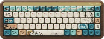 Produktbild von Akko MU01 Mechanische Gaming-Tastatur mit Walnuss-Holzgehäuse, QWERTY US Layout, Joy of Life, Botany Switch