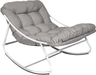 Image de Fauteuil à Bascule Intérieur et Extérieur Beige - 78 x 73 x 108 cm