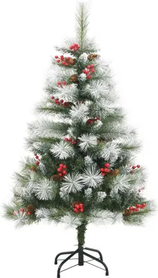 Obrázek produktu pro vidaXL Umělý vánoční stromek skládací se šiškami a bobulemi 150 cm
