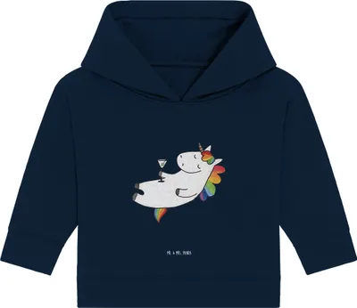 Produktbild von Mr. & Mrs. Panda Organic Baby Hoodie Einhorn Cocktail 24. - 36. Monat - French Navy - Geschenk, Kapuzensweatshirt, Caipirinha, Spruch, Freundin, Unicorn, Geburtstag