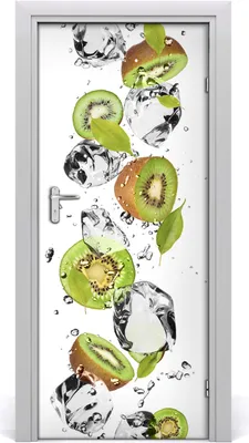 Produktbild von Tulup Türaufkleber 85x205 cm Dekorative Aufkleber Selbstklebend Wasserdichte Tapete Abnehmbar Schlafzimmer Wohnzimmer Wohnkultur - Kiwi und Wasser