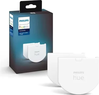 Produktbild von Philips Hue Wandschaltermodul, 2er Pack, Weiß, Kompatibel mit Alexa, Google Assistant und Apple Homekit, Innenbereich