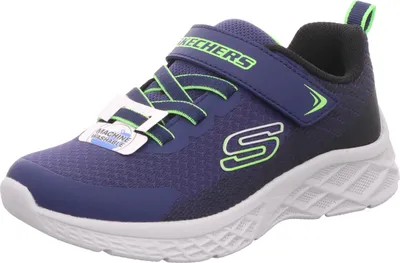 Produktbild von Skechers Kinder-Jungen-Sneaker-Slipper-Klettschuh MICROSPEC II ZOVRIX Blau-Schwarz-Weiß, Farbe:blau, EU Größe:37