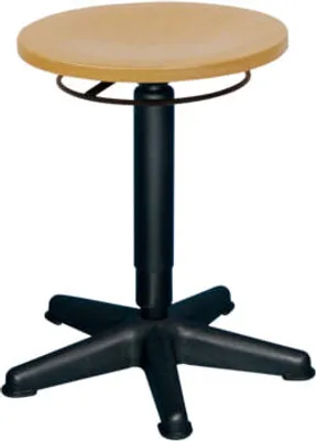 Produktbild von Arbeitshocker mit platzsparendem Fußkreuz - Sicherheitsgasfeder - Sitzhöhe 450 - 640 mm - Buche