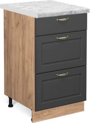 Produktbild von Küchenunterschrank Vicco Fame-Line Anthrazit-Gold 50 cm , AP Marmor, Model 46829