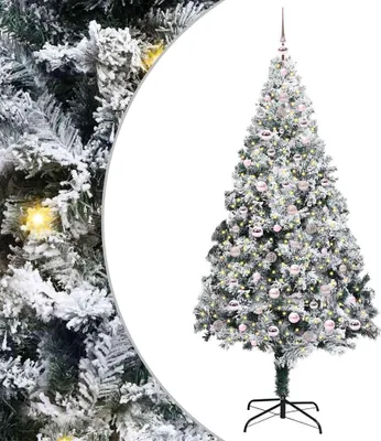 Produktbild von vidaXL Künstlicher Weihnachtsbaum mit 300 LEDs mit Ständer Weiß 240 cm