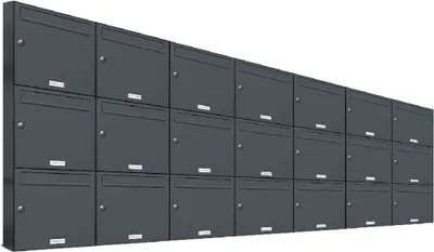 Produktbild von 21er Briefkasten Anthrazit Anlage 21 Fach Wandbriefkasten Postkasten