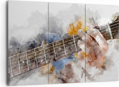 Produktbild von Bild auf Leinwand - Leinwandbild - Gitarre Musik - 165x110cm - Wand Bild - Wanddeko - Wandbilder - Leinwanddruck - Bilder - Kunstdruck - Wanddekoration - Leinwand bilder - Wandkunst - CE165x110-3448
