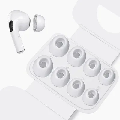 Image de Embouts en silicone de rechange pour AirPods Pro 2 - Réduction du bruit, anti-glissement, souples - 4 paires de rechange (XS/S/M/L)