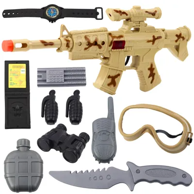 Immagine prodotto di Set di fucili militari con accessori per fucili Shot Sound Sand