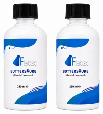 Produktbild von Buttersäure hochrein – 2 × 250 ml (500 ml) – Laborqualität – Butyric Acid