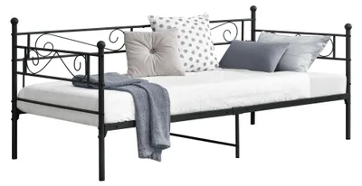 Produktbild von Metallbett 'Kerava' mit Lattenrost 90x200 cm Schwarz
