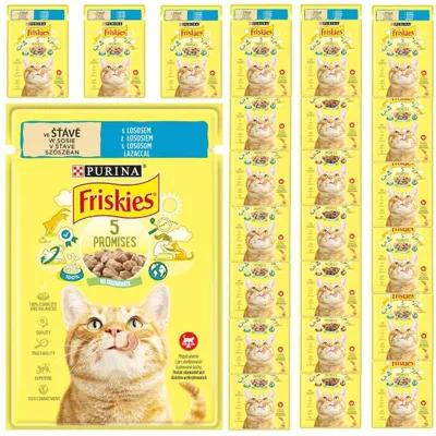 Zdjęcie produktu dla Purina Friskies z Łososiem 24x85g Mokra Karma Dla Kota w Sosie