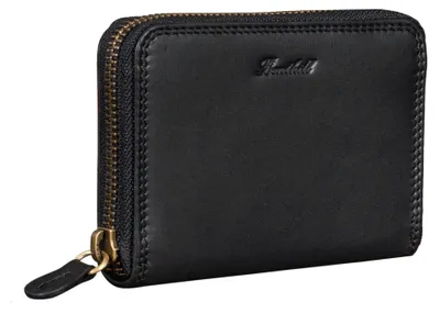 Produktbild von Benthill Kleine Geldbörse Leder | Mini Geldbeutel Damen mit RFID Schutz | Portmonee Slim mit Reißverschluss | Flaches Portemonnaie mit 6 Kartenfächer
