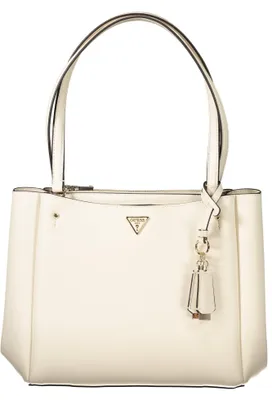 Produktbild von Stilvolle weiße Damenhandtasche mit Reißverschluss und Schutzfüßchen