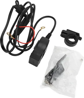 Image de Chargeur de téléphone portable pour moto, USB A + type C, 12 à 24 V, avec voltmètre et interrupteur ON/OFF pour tablette, GPS, interface SAE, rouge