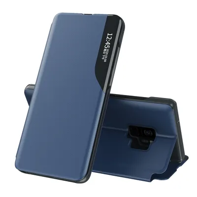 Obrázek produktu pro Pouzdro pro Galaxy S9, Smart View Okénko Flip StojánekPolyuretanKožené Ochranné Pouzdro pro Samsung Galaxy S9 modré