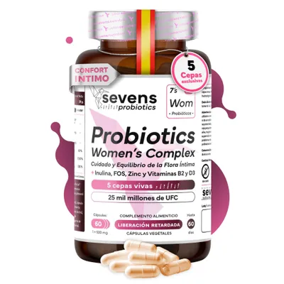 Obrázok produktu pre Probiotiká pre ženy, kapsule, 5 kmeňov s Lactobacillus, 12,5 mld. CFU, 60 kapsúl – Sevens