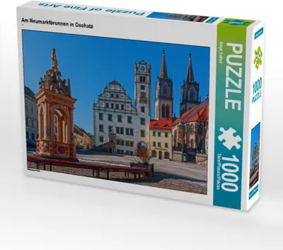 Produktbild von CALVENDO Puzzle Am Neumarktbrunnen in Oschatz | 1000 Teile Lege-Größe 64x48cm Foto-Puzzle für glückliche Stunden