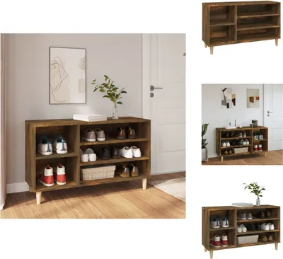 Obrázek produktu pro vidaXL Botník kouřový dub 102x36x60 cm materiál na bázi dřeva - Botníky a skříně