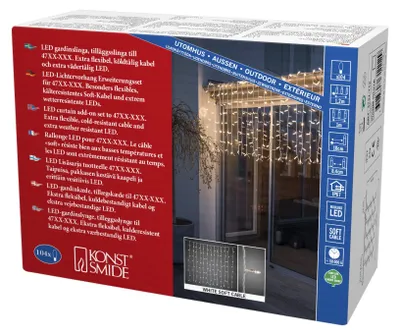LED Lichtvorhang 104 warmweiße Dioden gold IP44 24V