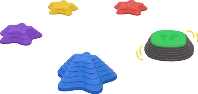 Produktbild von ZONEKIZ Trittsteine-Set für Kinder ab 3 Jahren, 5 Steine, rutschfest, bis 80 kg, Seestern-Design