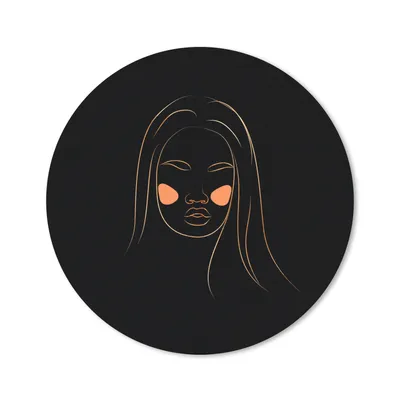 Produktbild von MuchoWow® Mauspad Mousepad Frau - Gold - Rosa - Strichzeichnung 20x20 cm - Mousepads - Maus Mat - Pad - Mausunterlage - Schreibtischmatte